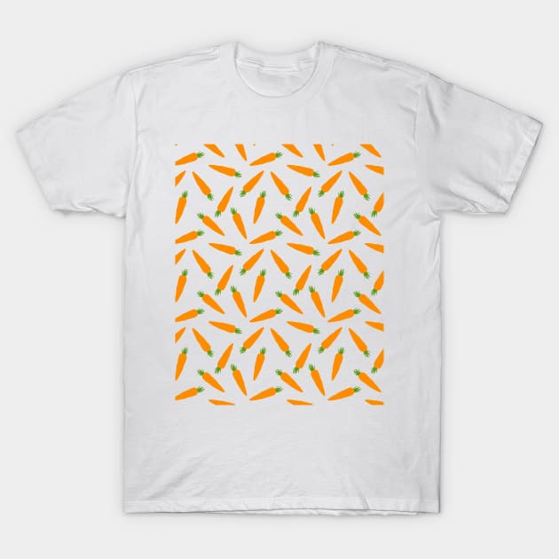 CARROT VEGETABLE FOOD PATTERN T-Shirt by deificusArt